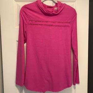 Nanette Lenore pink open back cute yoga top small